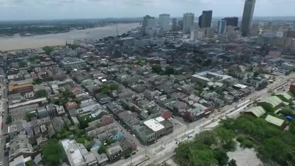 New Orleans Louisiana Cityscape City Skyline Background Bulutlu Gök Mississippi — Stok video