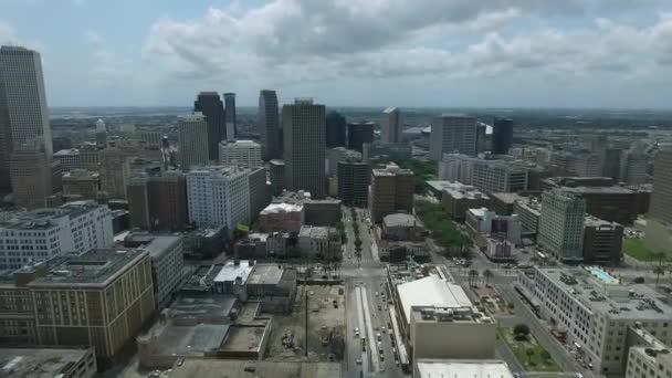 Nowy Orlean Krajobraz Miasta Luizjana Miasto Skyline Tle Dron — Wideo stockowe