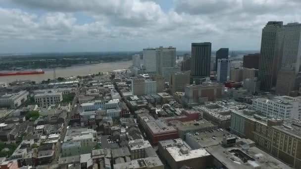 New Orleans Stadtbild Louisiana Skyline Der Stadt Und Mississippi Hintergrund — Stockvideo