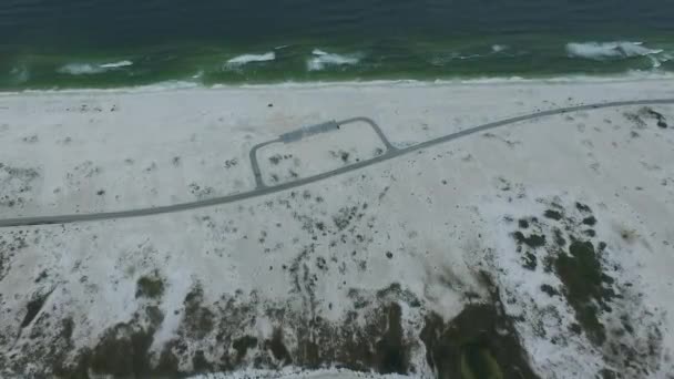 Florida Daki Pensacola Beach Sahil Deniz Ile Yol Park Alanı — Stok video