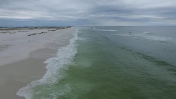 Praia Pensacola Vazia Mar Fundo Florida Golfo México Drone — Vídeo de Stock