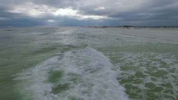 Tomma Pensacola Beach Och Hav Bakgrunden Florida Mexikanska Golfen Drönare — Stockvideo