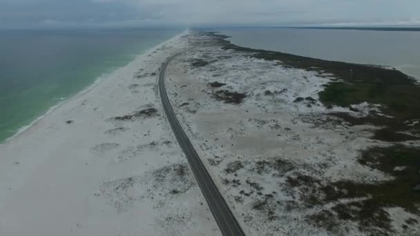 Pusta Plaża Pensacola Morze Tle Floryda Zatoka Meksykańska Pusty Parking — Wideo stockowe