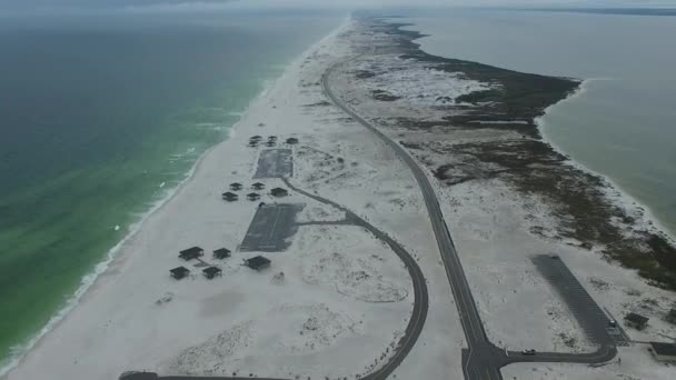 Pusta Plaża Pensacola Morze Tle Floryda Zatoka Meksykańska Pusty Parking — Wideo stockowe