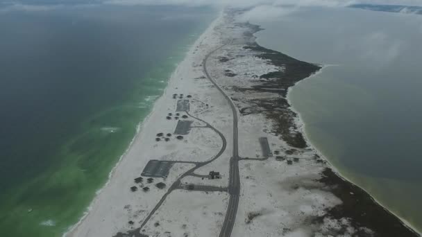 Empty Pensacola Beach Sea Background Florida Gulf Mexico Empty Parking — Stock Video