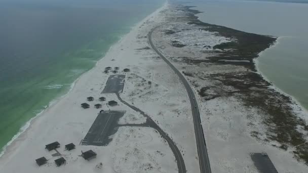 清空彭萨科拉海滩和大海背景 佛罗里达 墨西哥湾 空车区 — 图库视频影像
