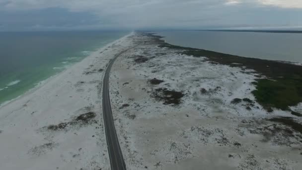 清空彭萨科拉海滩和大海背景 佛罗里达 墨西哥湾 空车区 — 图库视频影像