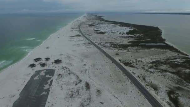 Leerer Strand Und Meer Von Pensacola Hintergrund Florida Golf Von — Stockvideo