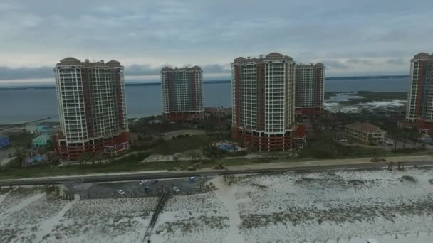 Lege Pensacola Beach Florida Portofino Torens Achtergrond Golf Van Mexico — Stockvideo
