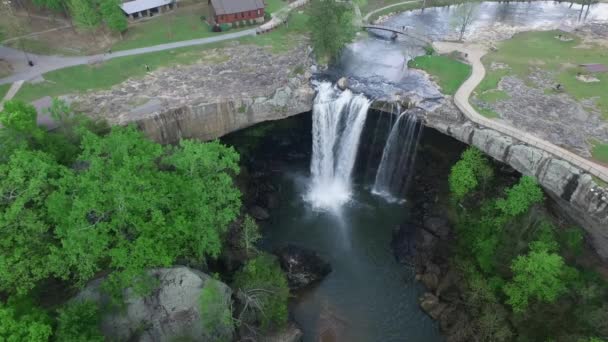 Noccalula Falls Park Campings Alabama Gadsden Drone — Stockvideo