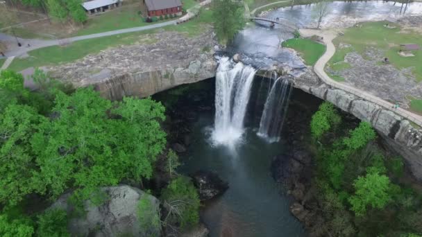 Noccalula Falls Park Campgrounds Alabama Gadsden Drone — Stock Video