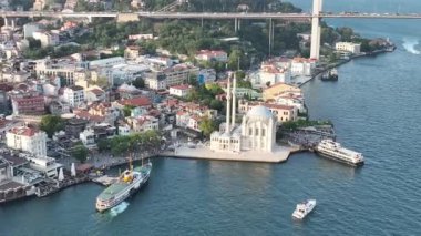 İstanbul, Türkiye. İstanbul Kanalı, Büyük Mecidiye Camii, Boğaz Kanalı ve Boğaz Köprüsü