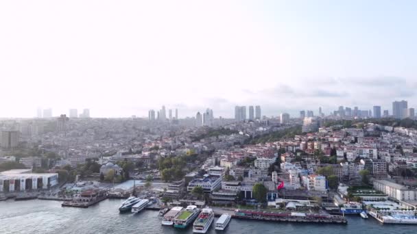 Panorama Estambul Turquía Canal Estambul Así Como Canal Del Bósforo — Vídeos de Stock
