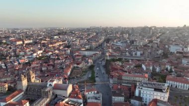 Drone View of the town of Porto in Portugal