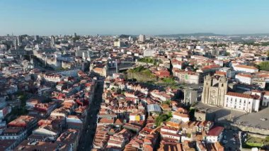 Drone View of the town of Porto in Portugal