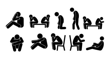 Üzgün, umutsuz, tembel, pes et, kalp kırıklığı, kalp kırıklığı