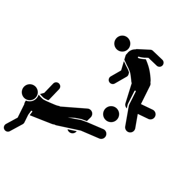 Illustrazione Vettoriale Della Silhouette Dei Giocatori Calcio — Vettoriale Stock