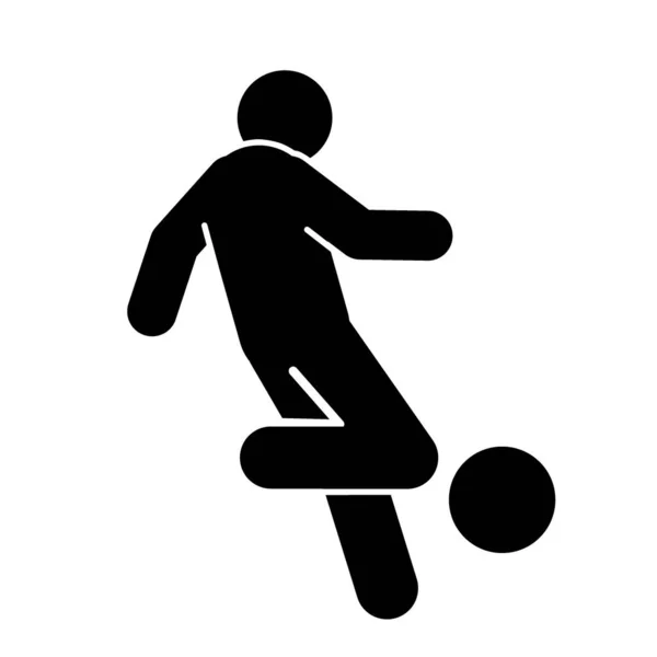 Vector Illustration Soccer Players Silhouette — Stock Vector