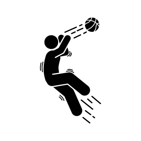 Basketball Joueur Noir Icône Simple Sur Fond Blanc Illustration Vectorielle — Image vectorielle