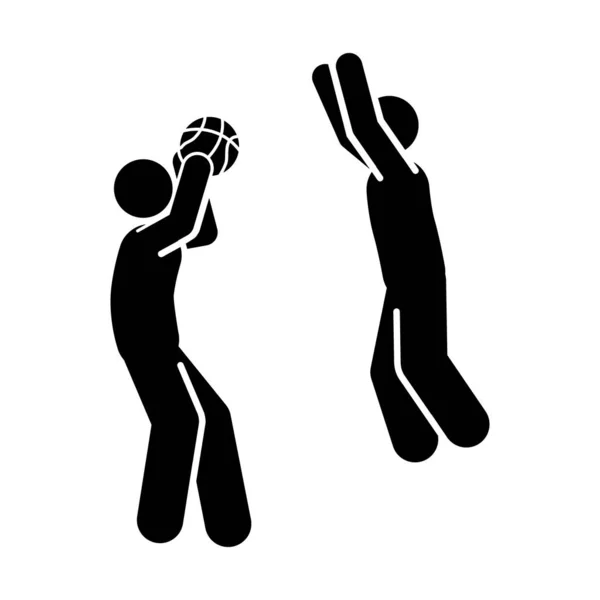 Баскетболіст Чорний Простий Значок Білому Тлі Векторні Ілюстрації — стоковий вектор