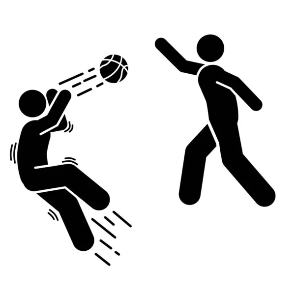 Basketball Joueur Noir Icône Simple Sur Fond Blanc Illustration Vectorielle — Image vectorielle