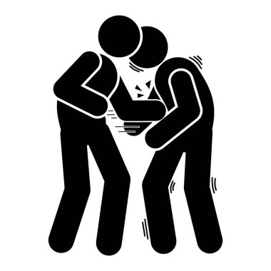 İkon insanlar kavga ediyor. Soygun. Dayak. kavga..