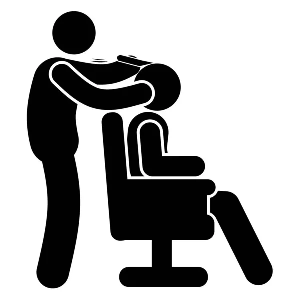 stock vector Man in barber chair icon. Simple illustration of man in barber chair vector icon for web