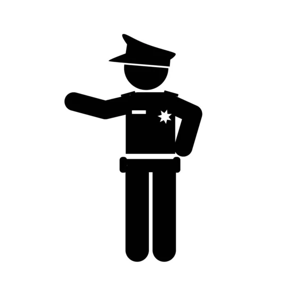 Policja Aresztuje Przestępców Ikona Policjanta Prosta Ilustracja Wektora Policjanta Przestępcy — Wektor stockowy