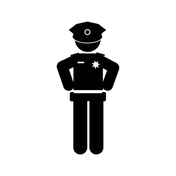 Police Arrête Des Criminels Icône Policier Illustration Simple Vecteur Policier — Image vectorielle