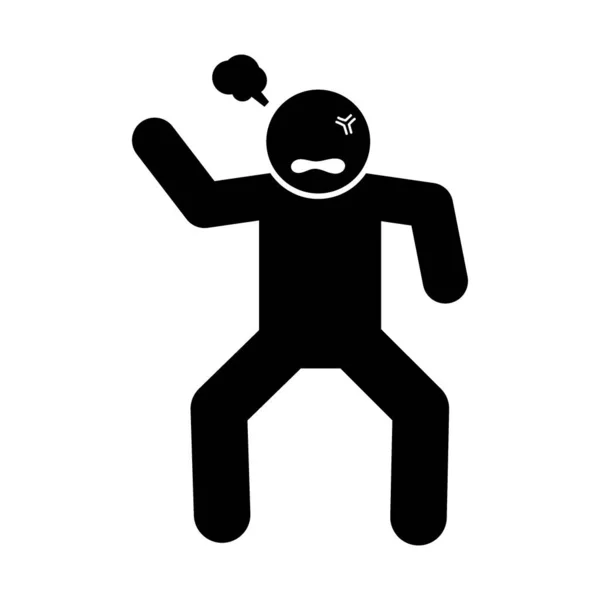 Ein Strichmännchen Piktogramm Das Eine Wütende Person Darstellt Kann Eine — Stockvektor