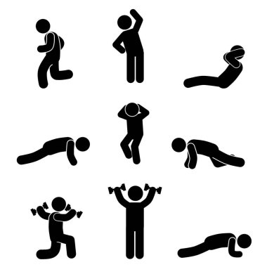 Fitness ve Egzersiz Çizim Konsepti