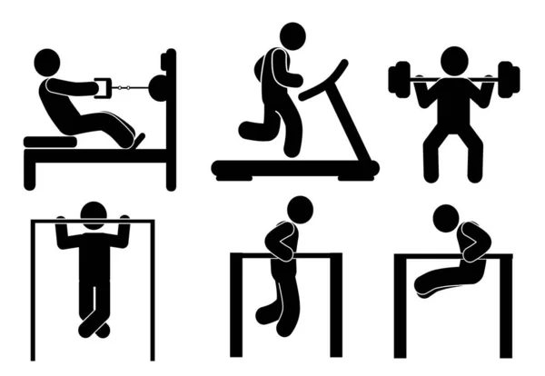 Fitness Egzersiz Çizim Konsepti — Stok Vektör