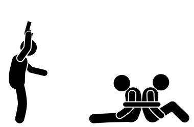 Esirin vektör çizimi, savaş esiri, soygun, rehine alma