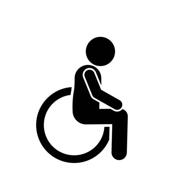 Engelli kişi simgesi. Web ve mobil uygulamalar için düz vektör ikonu. Piktogram, simge, bilgi elemanı olarak kullanılabilir. Vektör İllüstrasyonu.