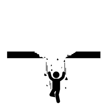 Yapışkan figür VECTOR Yıkım, Düşme, Tuzağa Düşme