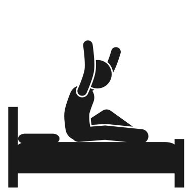 Çubuk figürlü vektör çizimi. Erken kalkın, uyanın.