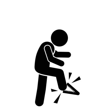 Düz karakter simgesi çubuk figürünün resmi kapana basıyor