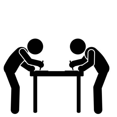 Çubuk adam kontrat imzalıyor