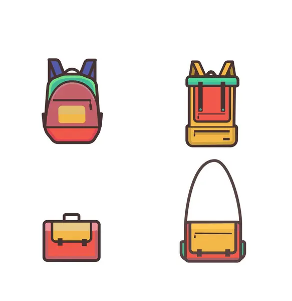 Sırt çantasıyla gezme çantasının çizimleri.