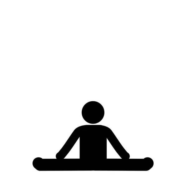 Düz bacak pozisyonu yapan çubuk figürünün vektör çizimi