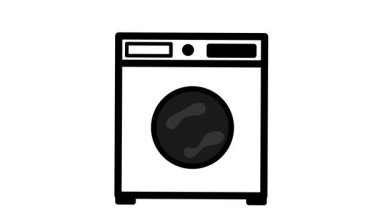 Çamaşır makinesinin kıyafet çevirme animasyonu