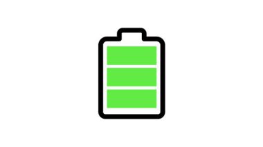 Aküyü şarj eden bir çubuk figürü canlandırması