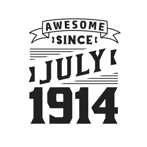 Temmuz 1914 Ten Beri Harika Doğum Temmuz 1914 Retro Vintage — Stok Vektör