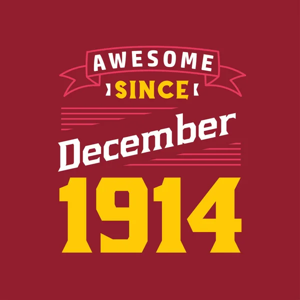 Aralık 1914 Ten Beri Harika Doğum Tarihi Aralık 1914 Retro — Stok Vektör