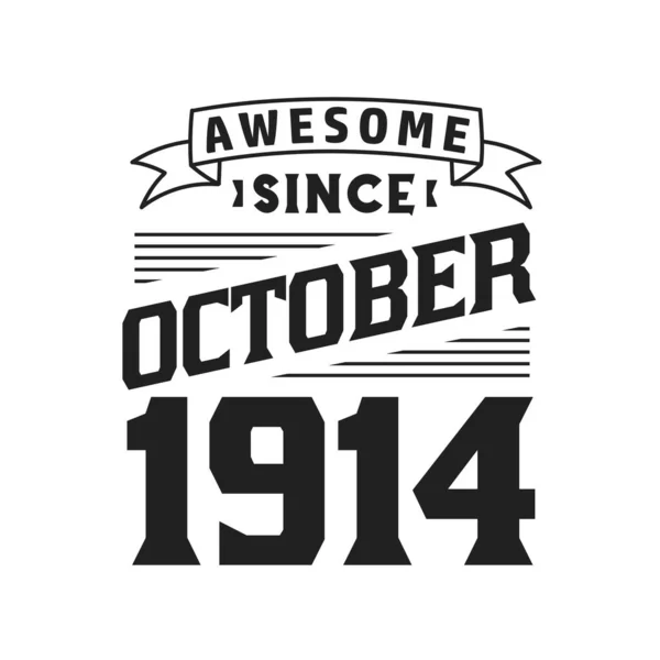 Ekim 1914 Ten Beri Harika Doğum Tarihi Ekim 1914 Retro — Stok Vektör