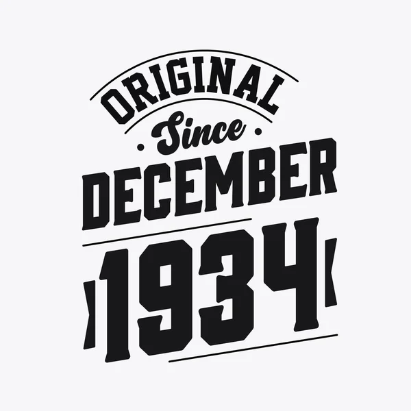 Doğum Tarihi Aralık 1934 Retro Vintage Birthday Orijinal Aralık 1934 — Stok Vektör