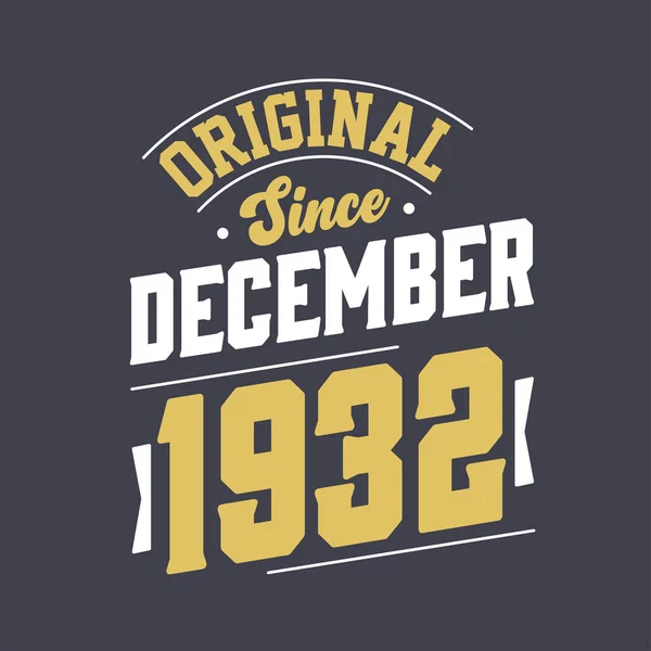 Klasyczny Grudnia 1932 Roku Urodzony Grudniu 1932 Retro Vintage Birthday — Wektor stockowy