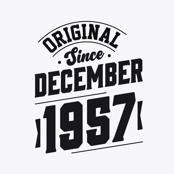 Geboren Dezember 1957 Retro Vintage Birthday Original Seit Dezember 1957 — Stockvektor
