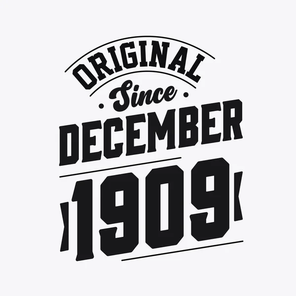 Geboren Dezember 1909 Retro Vintage Geburtstag Original Seit Dezember 1909 — Stockvektor