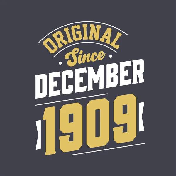 Aralık 1909 Dan Beri Klasik Doğum Tarihi Aralık 1909 Retro — Stok Vektör